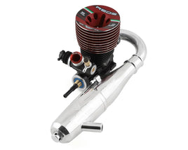 REDS 721 Scuderia Gen 2 Pro .21 Off-Road Competition Nitro Engine Combo w/2143 X-ONE Torque Tuned Pipe (Red)