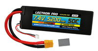 Lectron Pro Power Pack AC/DC-10A Charger + 2 x 7.4V 5200mah 50C w/ XT60 + Gray Adapter (#2S5200-50X)
