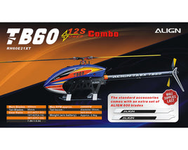 Align T-Rex TB60 12S Electric Helicopter Combo Kit w/Motor, ESC, Servos & Blades