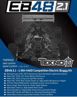Tekno RC EB48 2.1 1/8th 4WD Competition Electric Buggy Kit - TKR9003