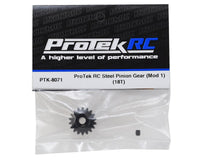 Engranaje de piñón ProTek RC Steel Mod 1 (diámetro interior de 5 mm) (18T)